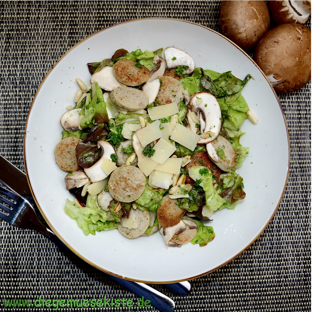 Weißwurst-Champignon-Salat – Die Gemüsekiste
