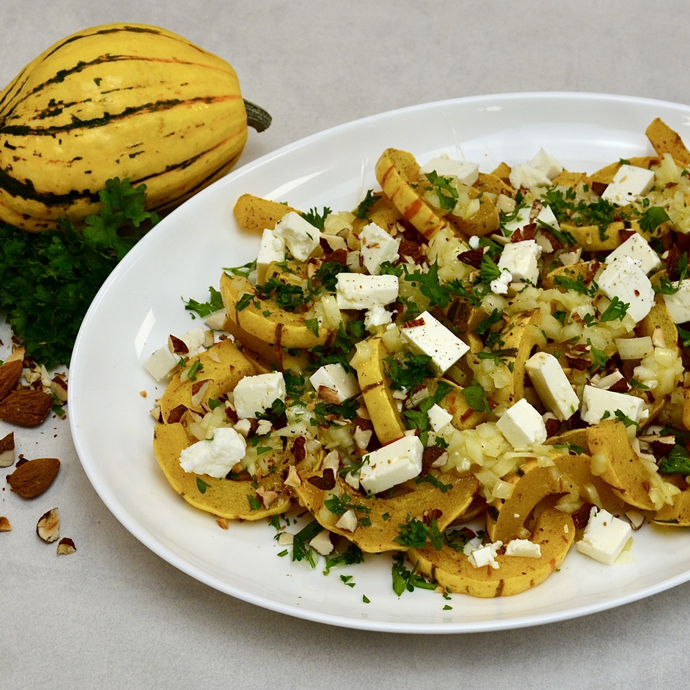 Delicata Kürbis aus dem Ofen