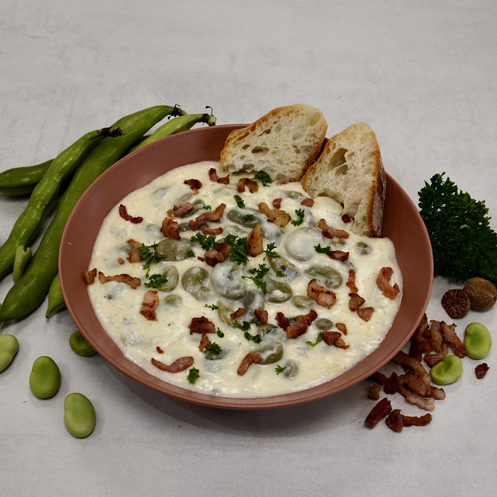 Dicke Bohnen in Gorgonzola-Sauce