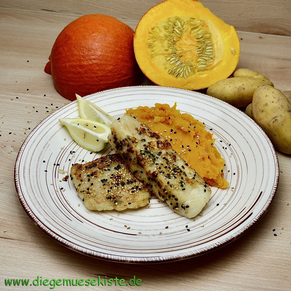Kabeljau mit Kürbispüree