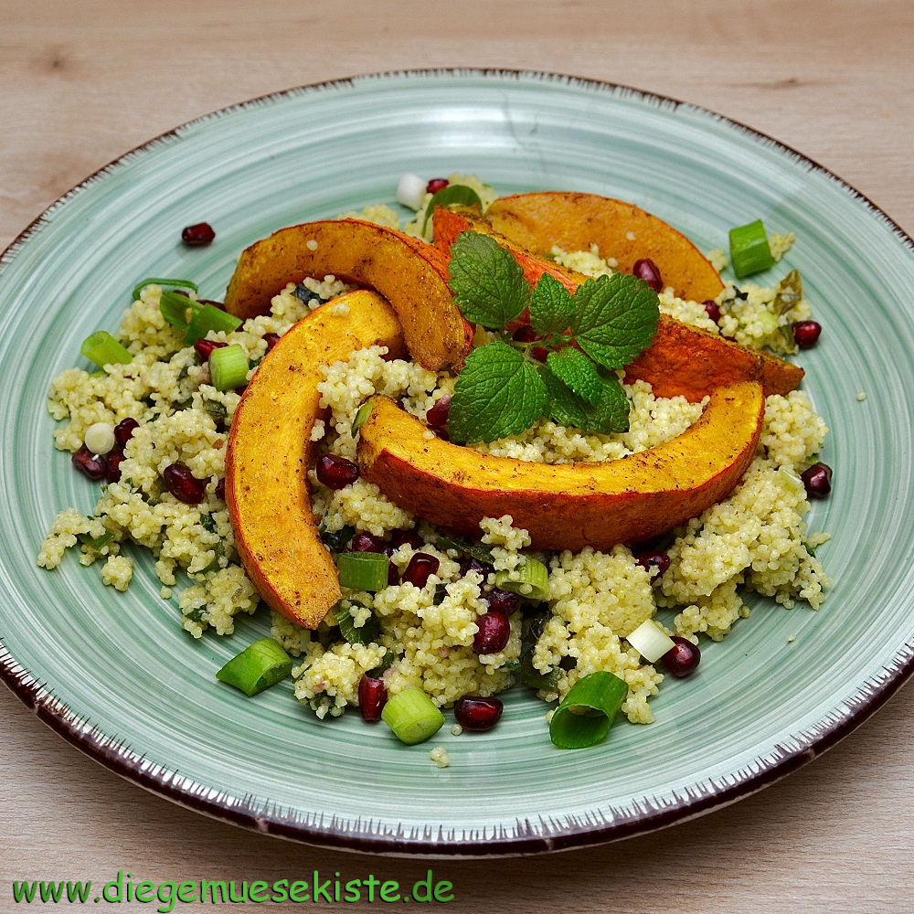 Orientalischer Kürbis mit Hirse