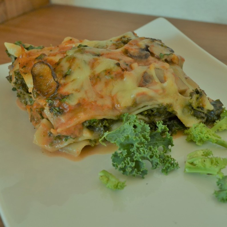 Lasagne mit Grünkohl und Shiitake
