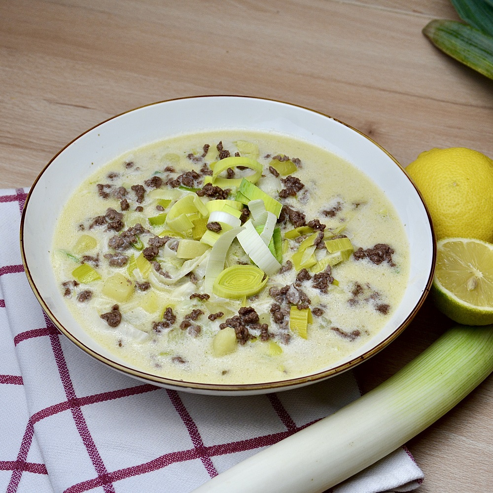 Lauchsuppe mit Hack