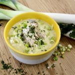 Lauchcremesuppe mit Räucherforelle