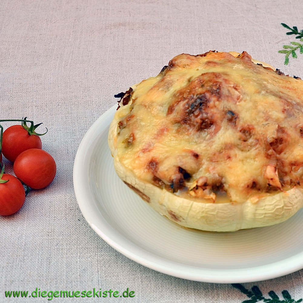 Überbackener Patisson-Kürbis