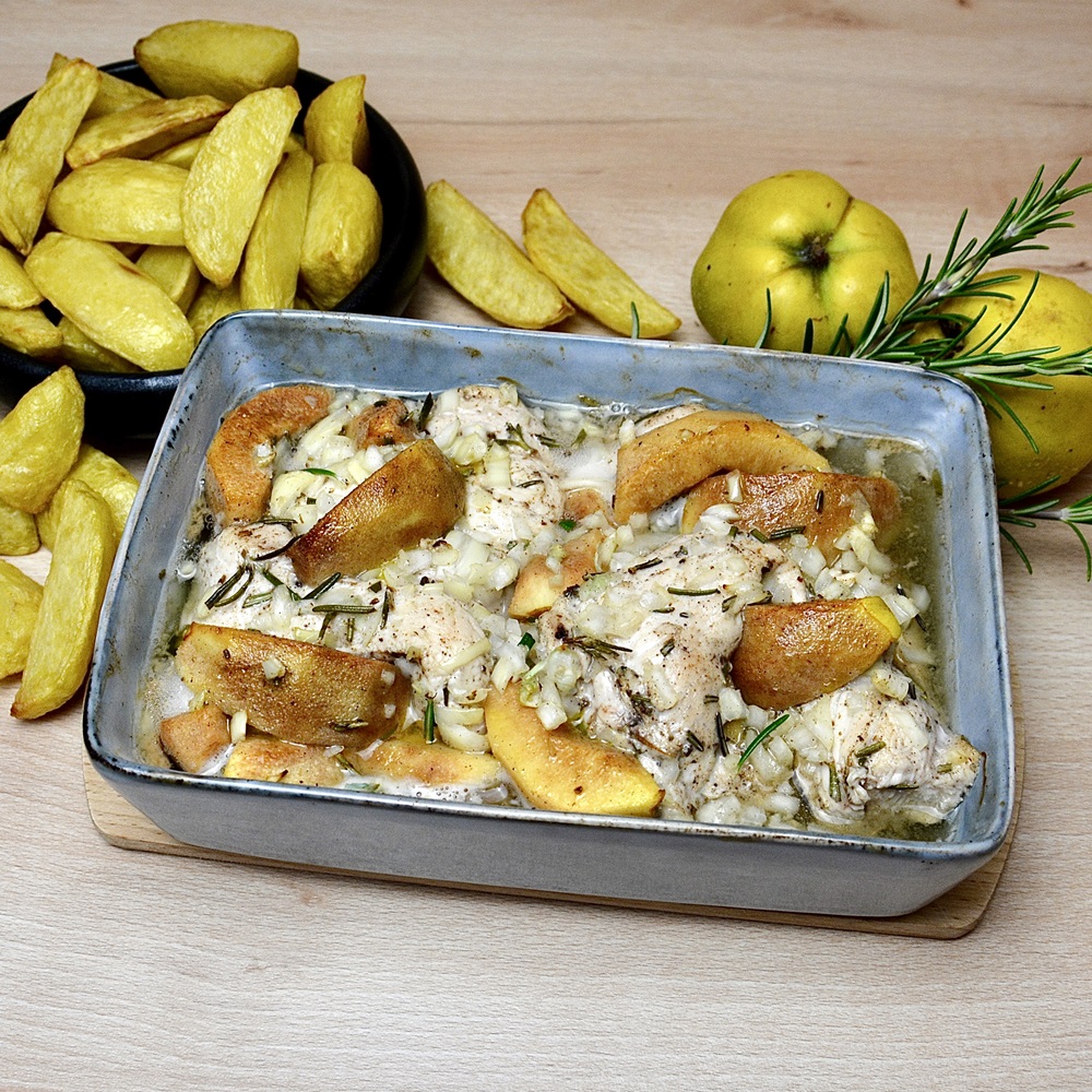 Gebackenes Hähnchen mit Quitten