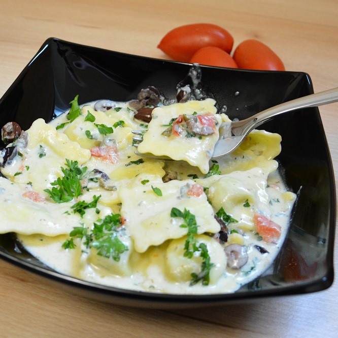 Ravioli mit Gorgonzola-Sauce – Die Gemüsekiste