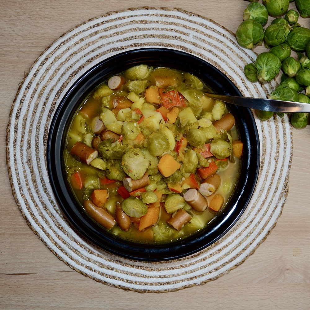 Kürbis-Rosenkohl-Eintopf