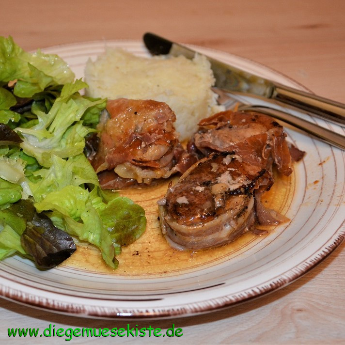 Schweinelende mit Blumenkohl-Püree