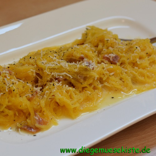 Spaghettikürbis alla Carbonara