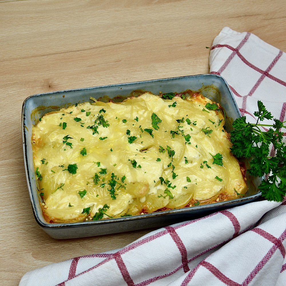 Veganer Kartoffel-Hack-Auflauf