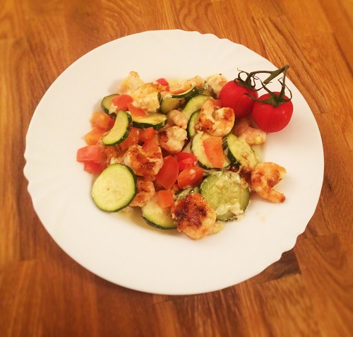 Zucchini-Garnelen-Gratin